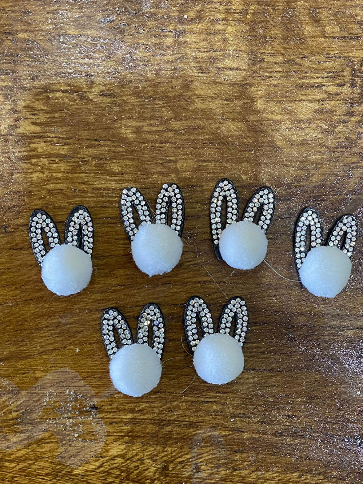 3 CM 6 ADET KEÇE TAŞLI TAVŞAN KULAĞI TOKA AKSESUAR AYAKKABI AKSESUAR APLİKE ARMA