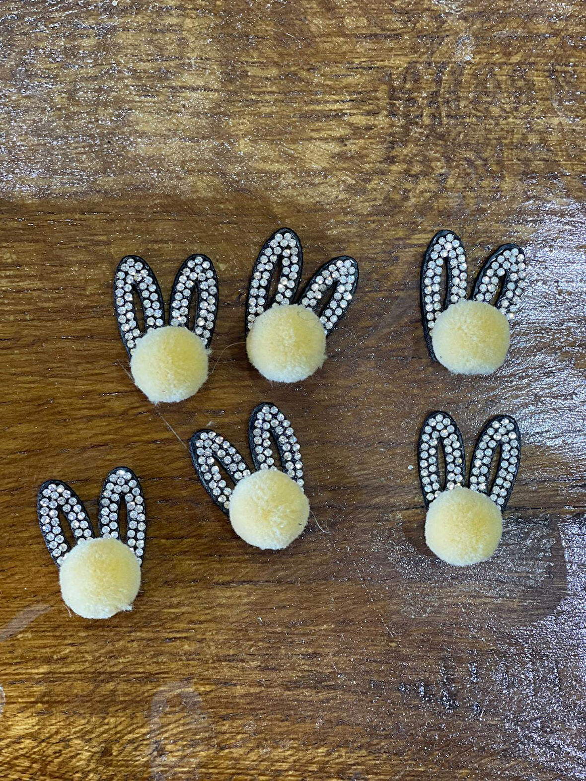 3 CM 6 ADET KEÇE TAŞLI TAVŞAN KULAĞI TOKA AKSESUAR AYAKKABI AKSESUAR APLİKE ARMA