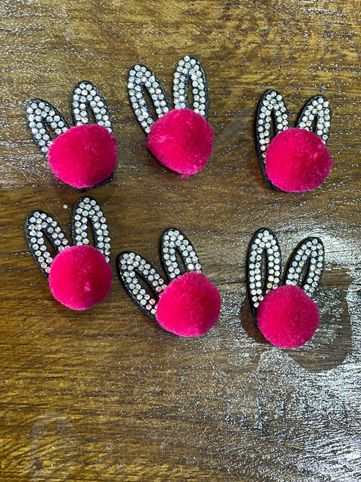 3 CM 6 ADET KEÇE TAŞLI TAVŞAN KULAĞI TOKA AKSESUAR AYAKKABI AKSESUAR APLİKE ARMA