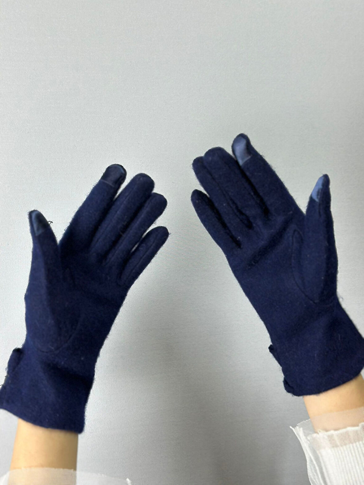 ÇİÇEK DESENLİ FIRFIRLI DOKUNMATİK PARMAK KADIN ELDİVEN KAŞMİR