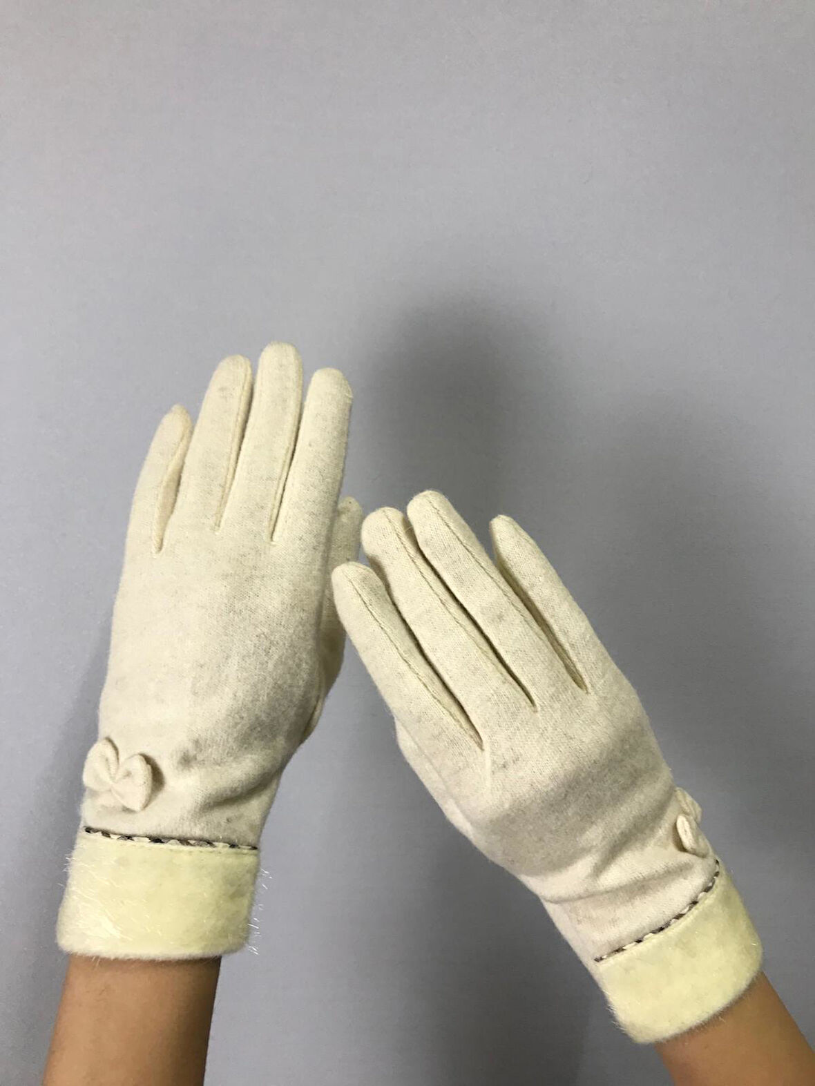 FİYONKLU KAŞMİR KADIN ELDİVEN DOKUNMATİK PARMAK