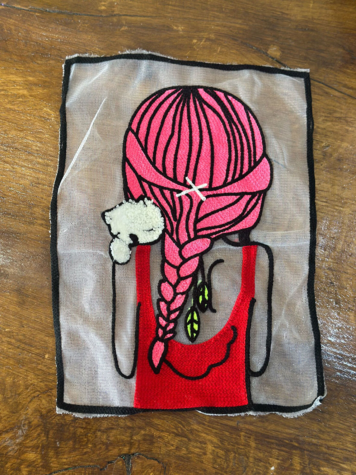 TÜL ÜZERİ DOKUMA ÖRGÜLÜ KIZ ARMA DİKİŞ AKSESUARI 26X21 CM