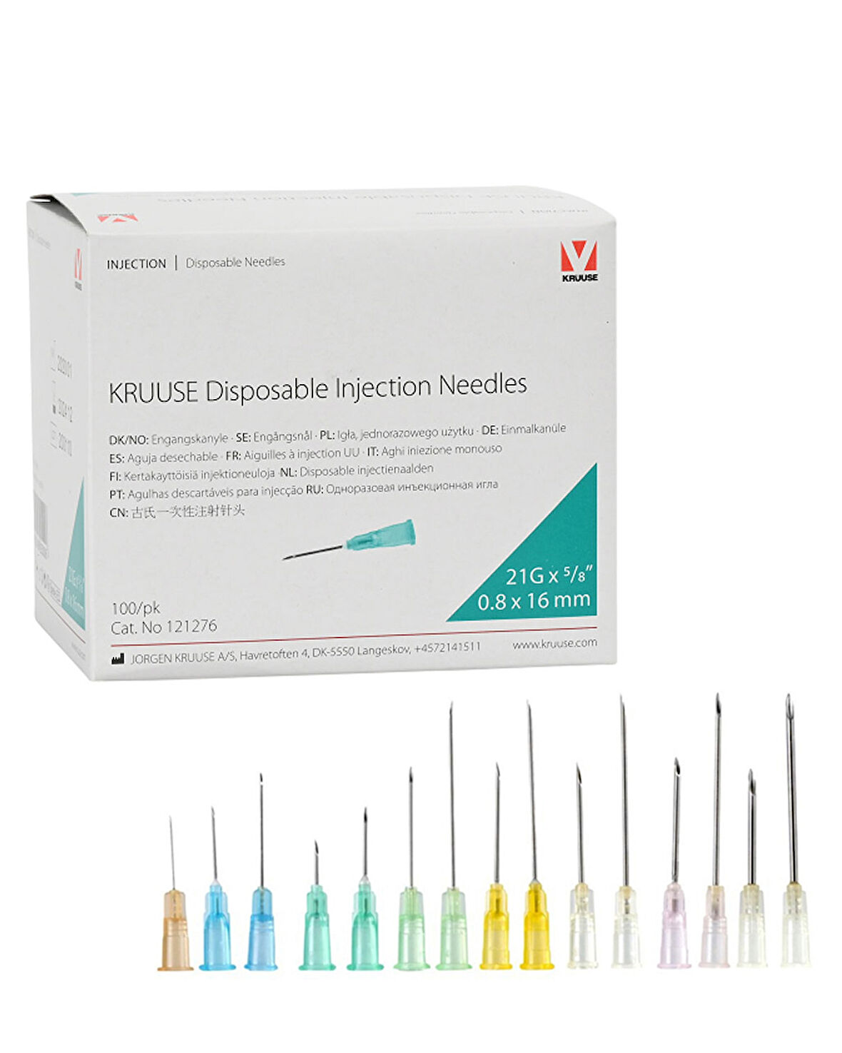 Steril Enjektör İğnesi 0,8 x 16 mm (100 Ad) Yeşil