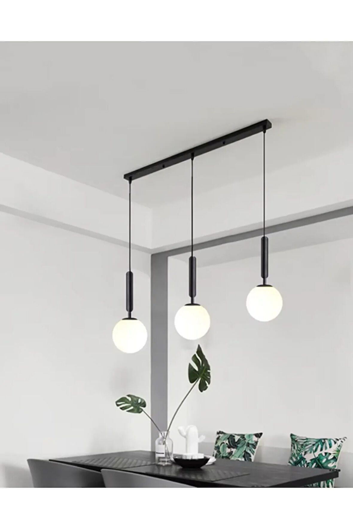 Modern Opal Cam 3' lü yemek Avize