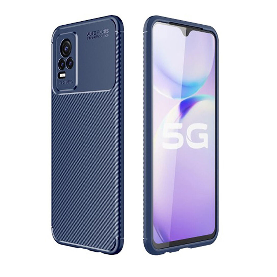 Gpack Vivo V21E Kılıf Negro Karbon Görünüm Dizayn SilikonNano Glass