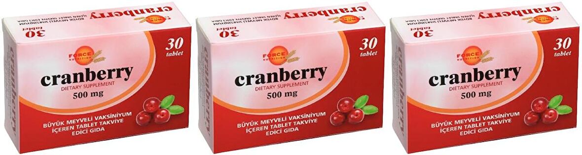 Cranberry 500 Mg 3x30 Tablet Büyük Meyveli Vaksiniyum