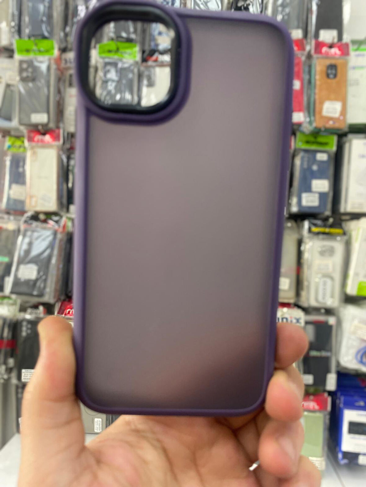 İPHONE 14 PRO UYUMLU SPACE MAT SERT KENARI YUMUŞAK KAPAK MOR
