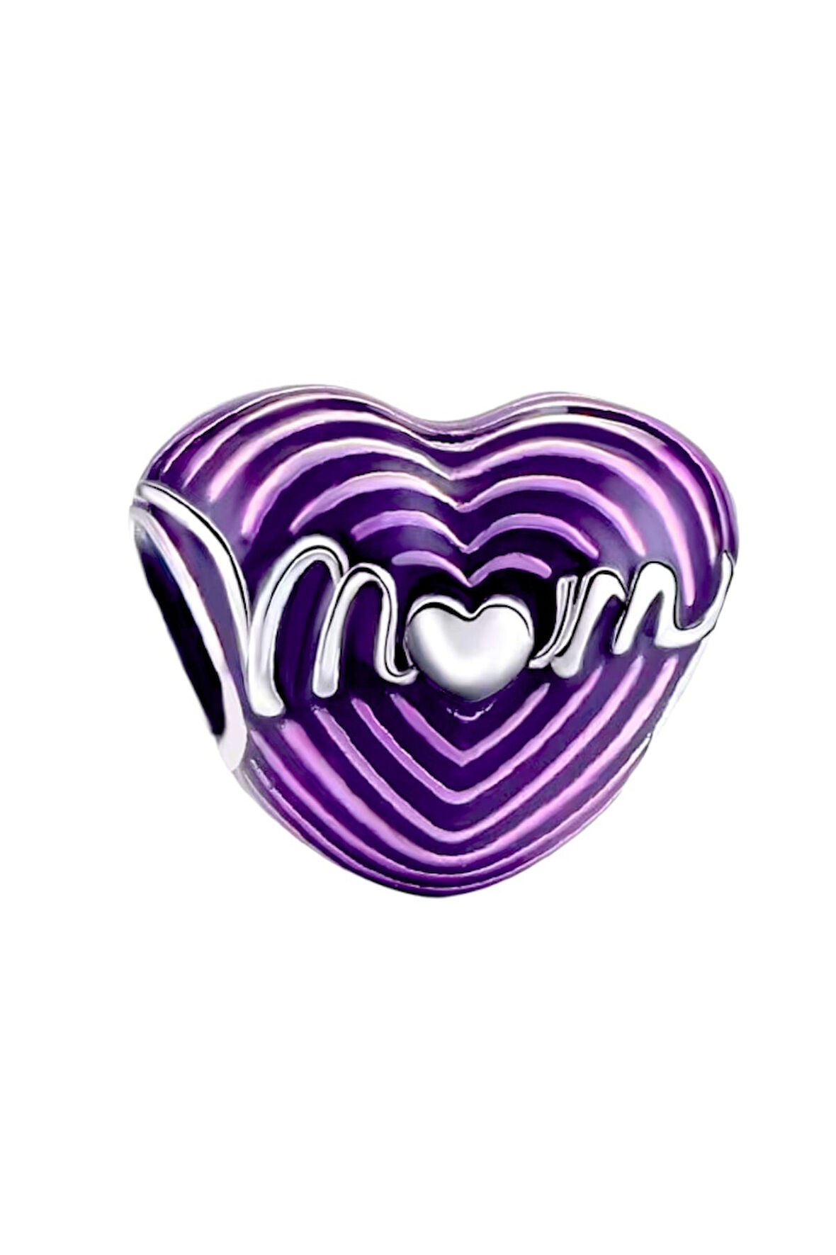 Mor Anne Kalbi Charm | 925 Ayar Gümüş