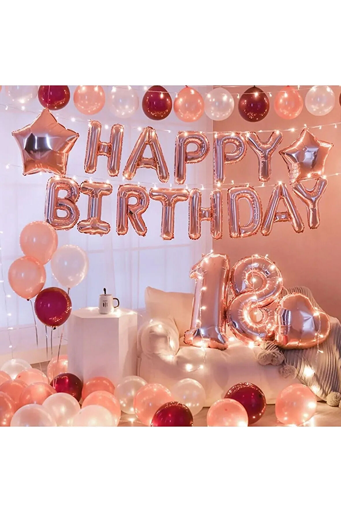 Çıtıpıtıstore Lüks 18 Yaş Happy Bırthday Doğum Günü Balon Set