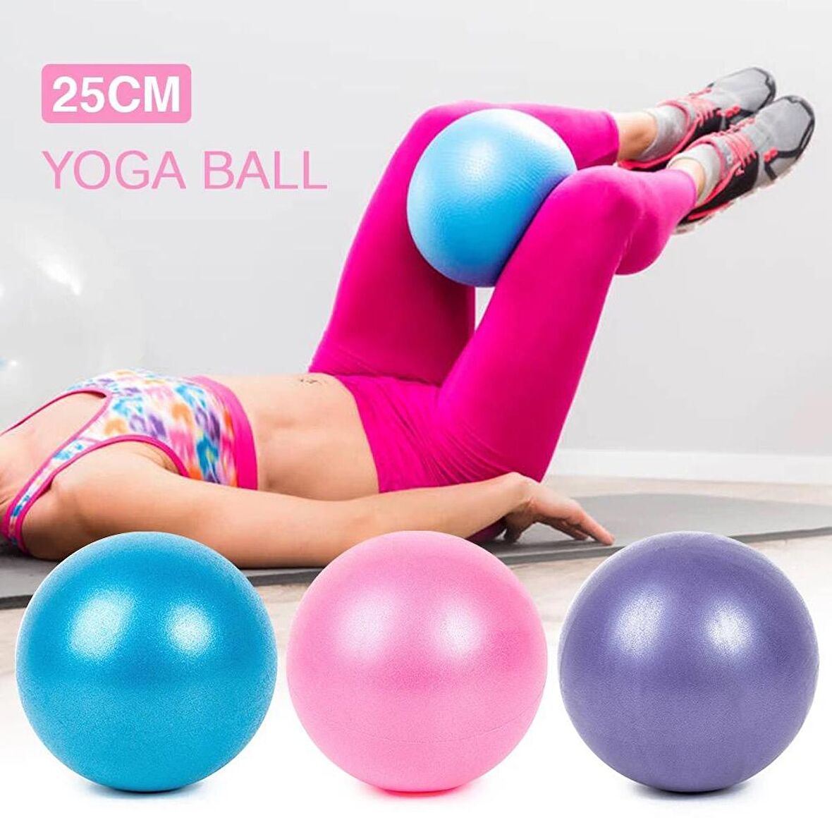 25 Cm Dura Strong Mini Pilates Topu Denge Egzersiz Topu Pembe