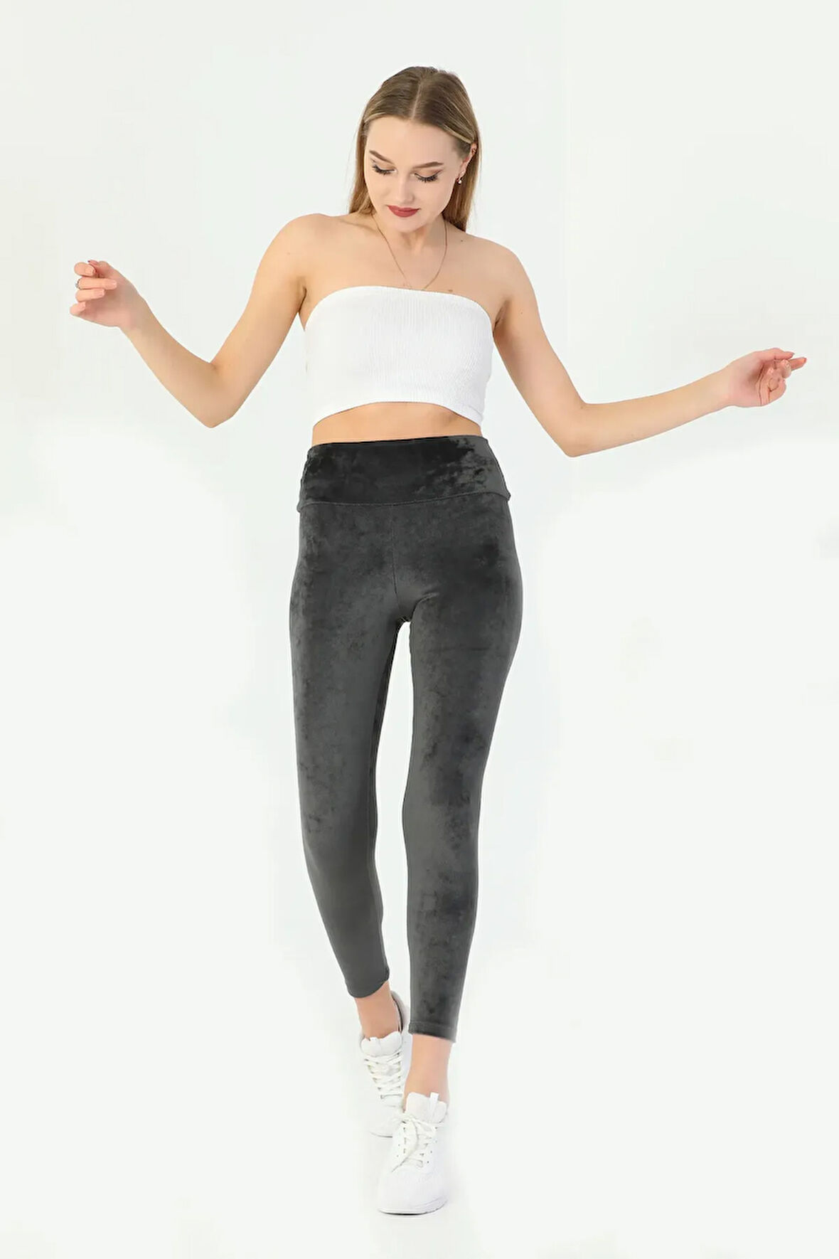 Yüksel Bel Toparlayıcı Fransız Kadife Tayt