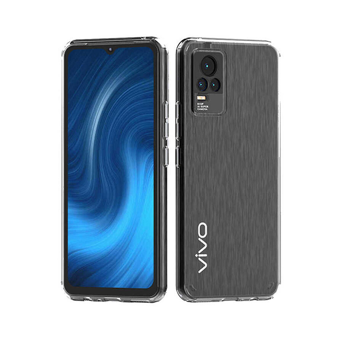 Gpack Vivo V21E Kılıf Coss Şeffaf Silikon Sert Kapak