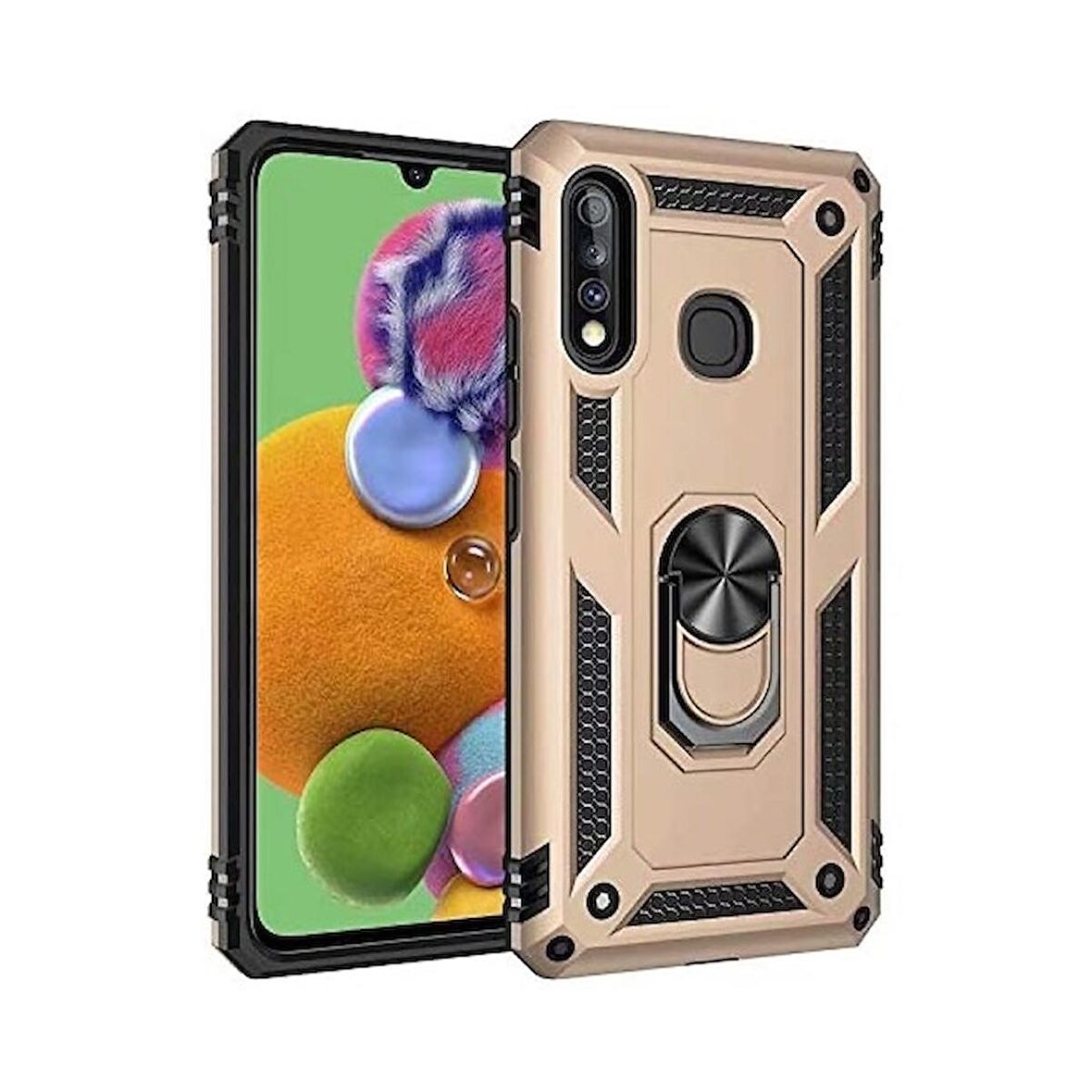 Smcase Huawei P40 Lite E Kılıf Vega Yüzüklü Tank Kapak