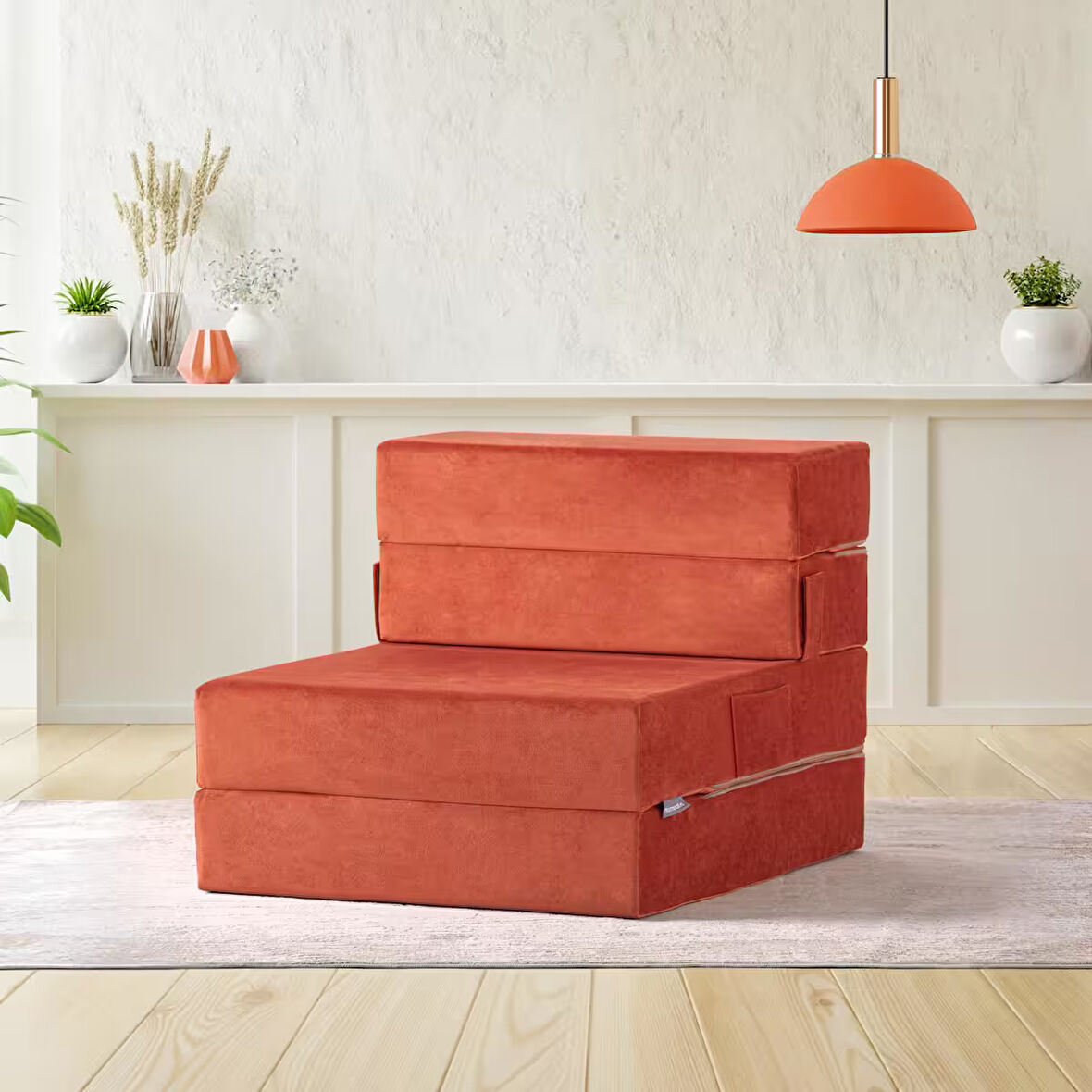 Valeria Kadife Katlanır Yatak Olabilen Tek Kişilik Koltuk