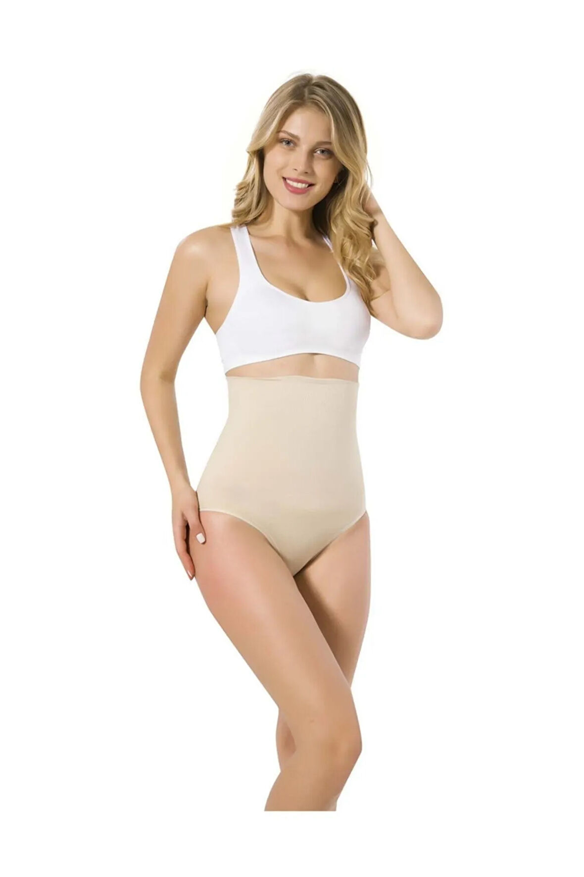 Kadın Dikişsiz Duble Slip Lohusa Korse Ten