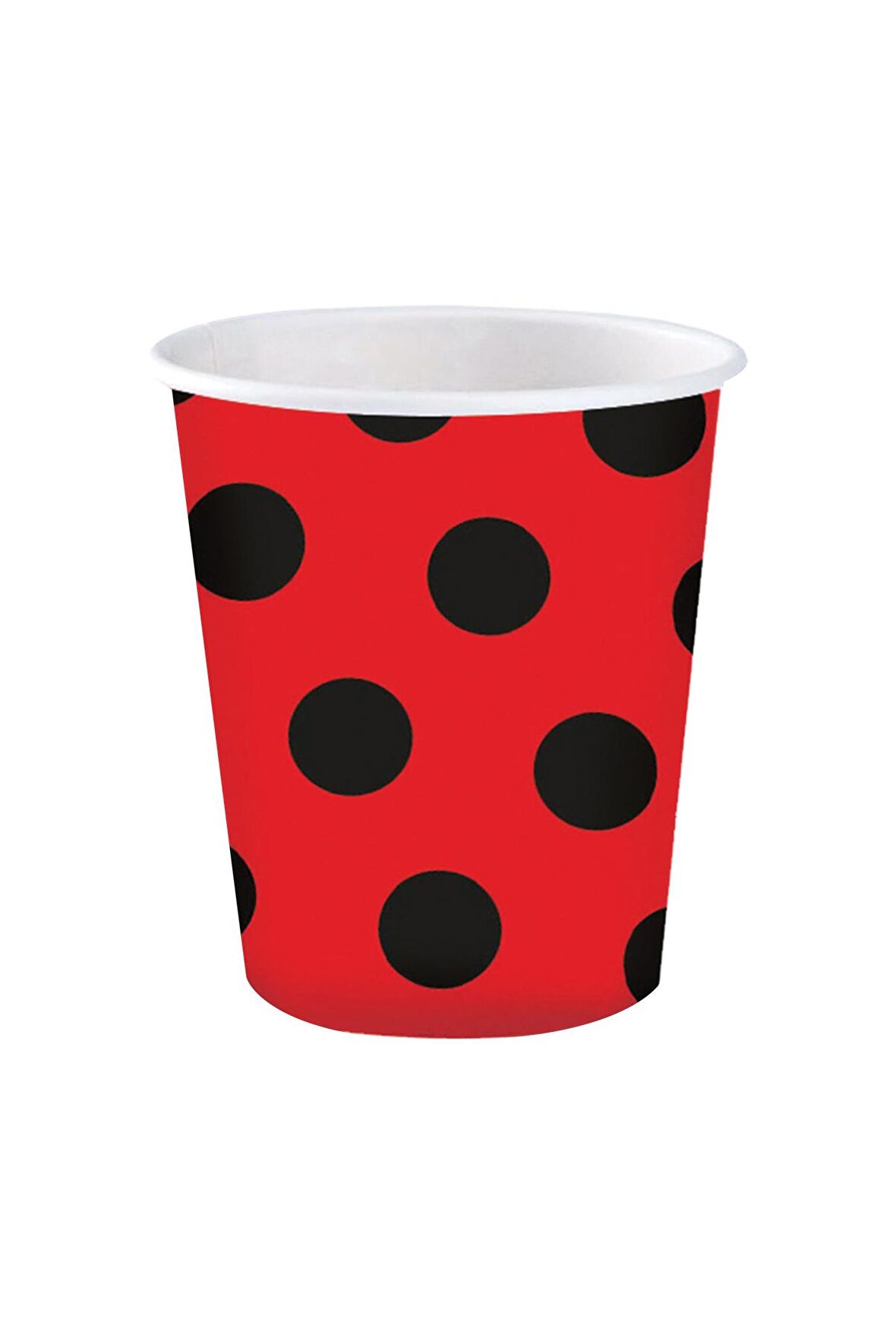 BARDAK SİYAH PUANLI KIRMIZI 8'Lİ