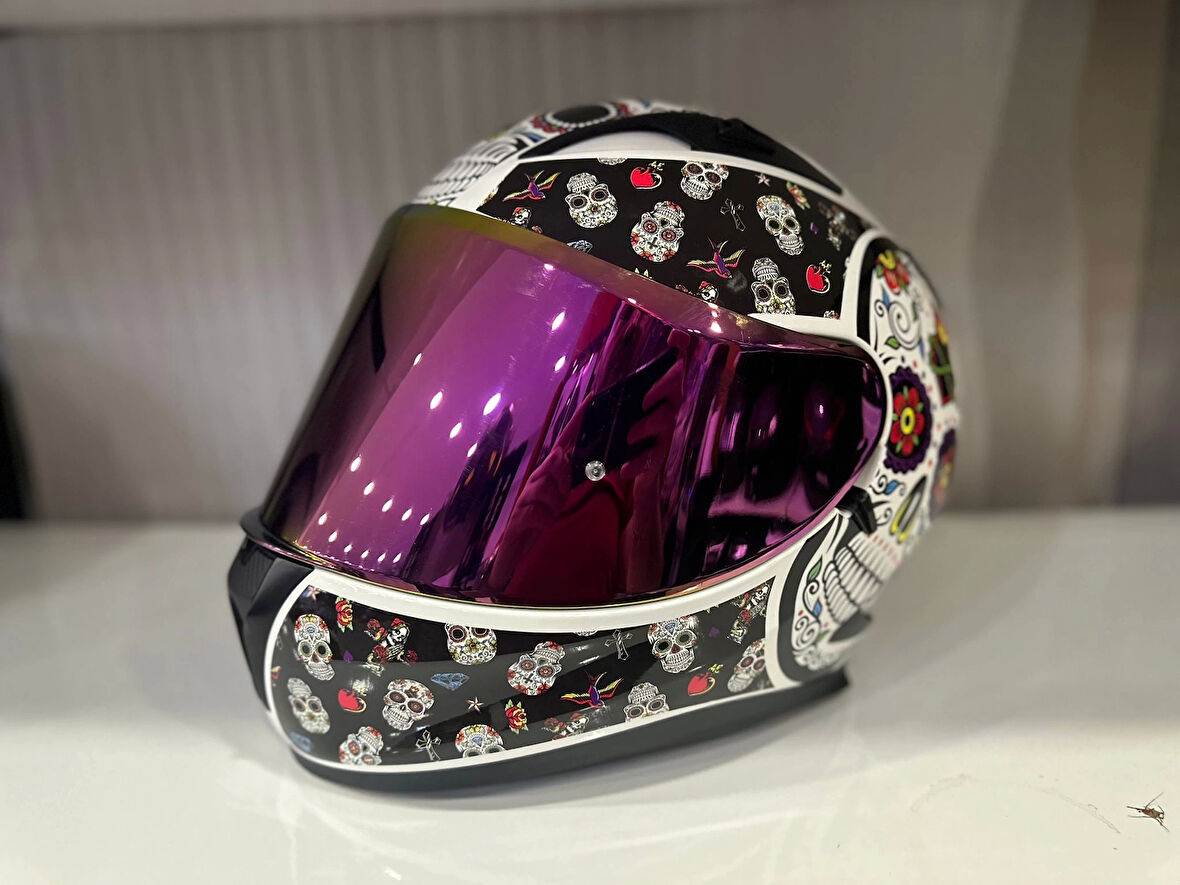 KASK SHIRO FULLFACE SH-605SV SHADOW SKULL CANDY SUNVİZOR