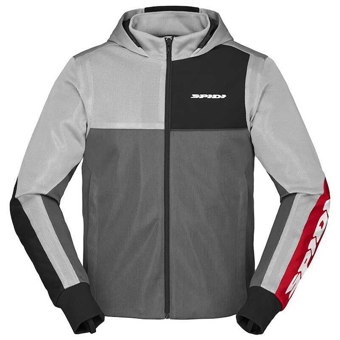 CEKET SPIDI HOODIE NET TEKSTİL KIRMIZI/GÜMÜŞ