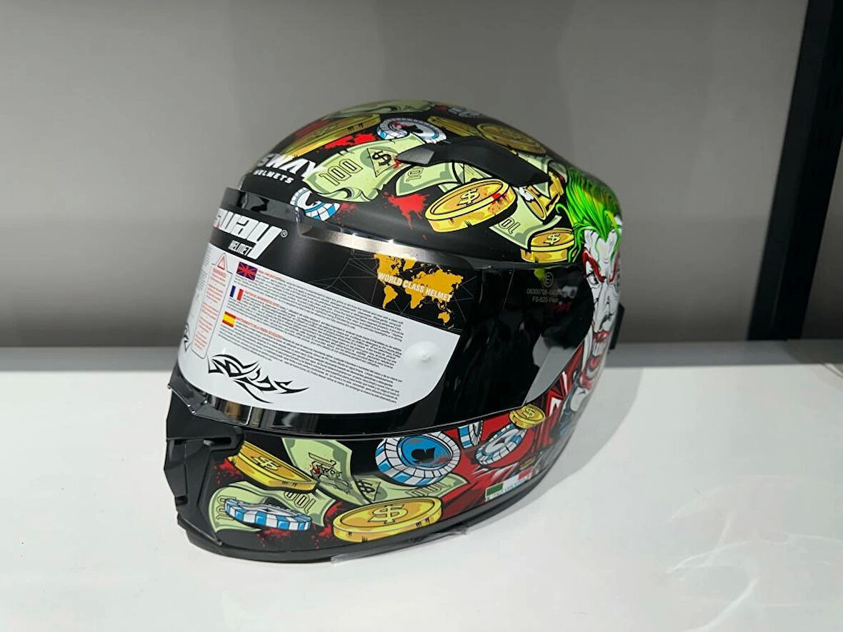 KASK SWAY SW 820 UGLY FULLA FACE GÜMÜŞ VİZÖR