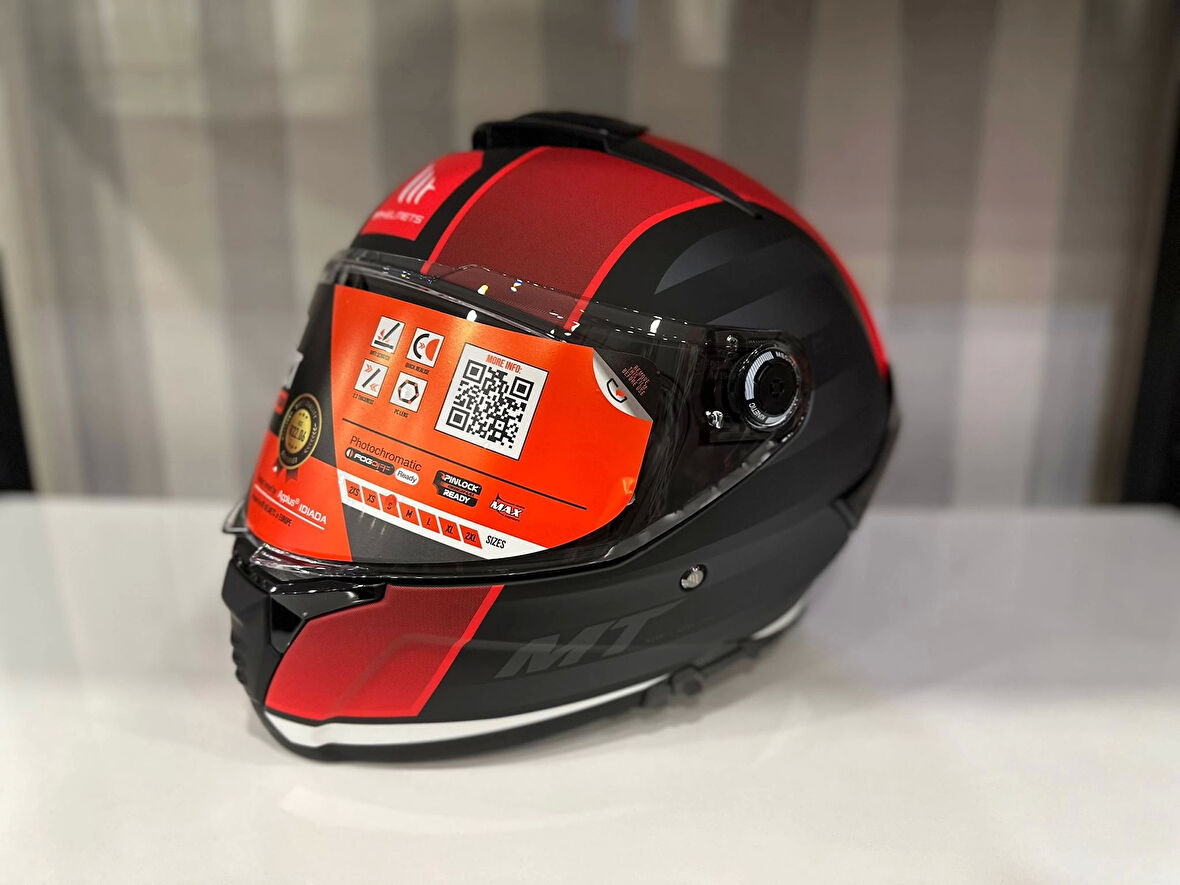 KASK MT THUNDER 4 SV TEARS B5 MAT SİYAH/KIRMIZI