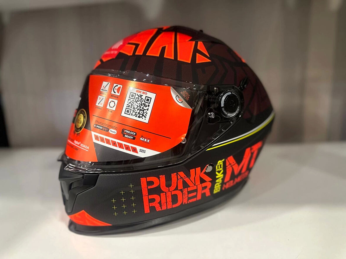 KASK MT BRAKER SV PUNK RİDER B5 MAT ORANGE/RED/BLACK
