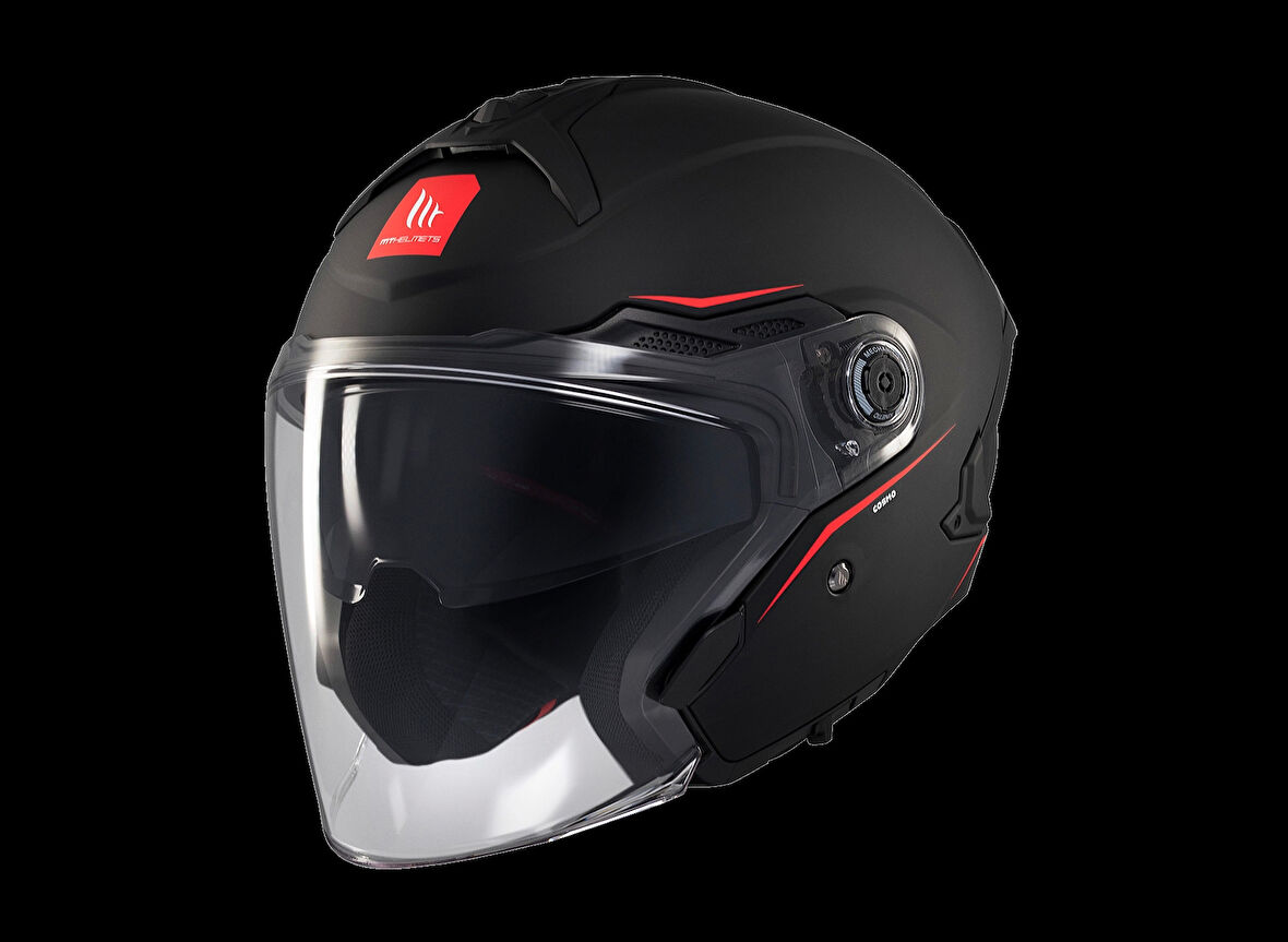 KASK MT COSMO SV ÇENESİZ GÖZLÜKLÜ MAT SİYAH