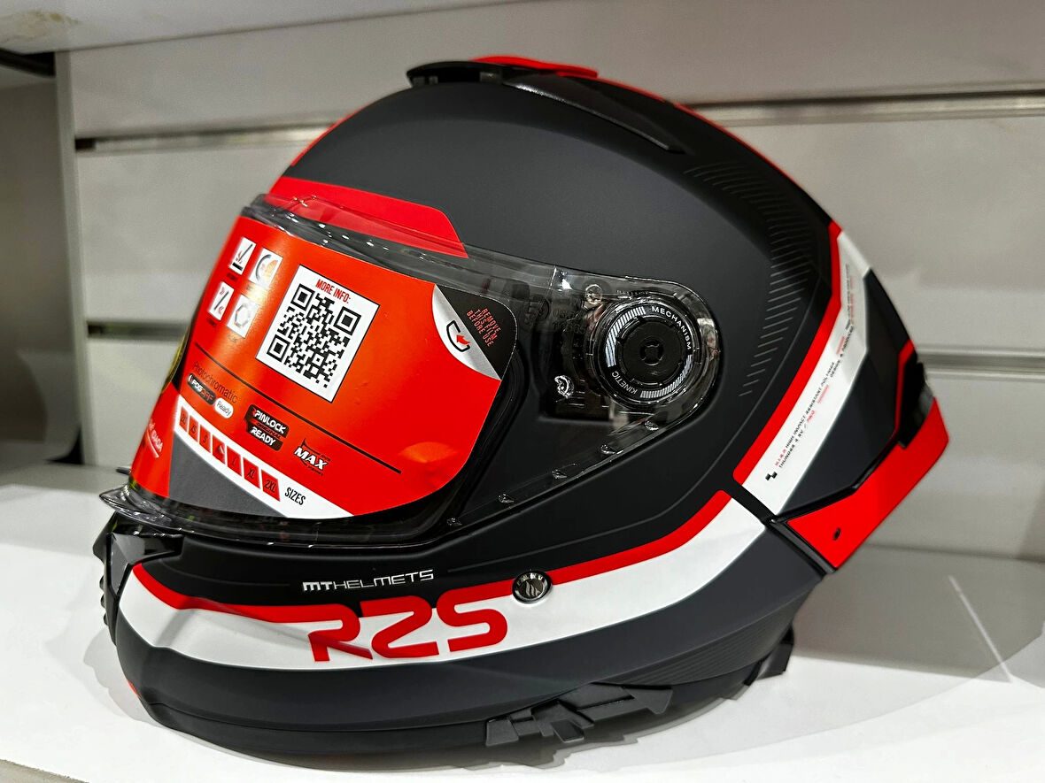 KASK MT THUNDER 4 SV R25 B5 MAT SİYAH/KIRMIZI
