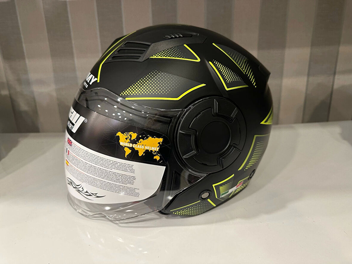 KASK SWAY SW-766 Matt Cırcle Black Yellow GÜNEŞ GÖZLÜKLÜ