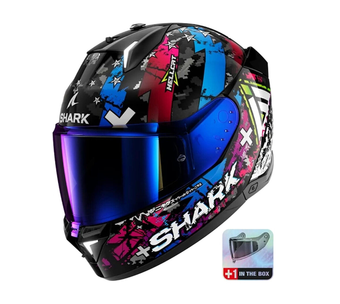 KASK SHARK SKWAL İ3 HELLCAT +RENKLİ CAM