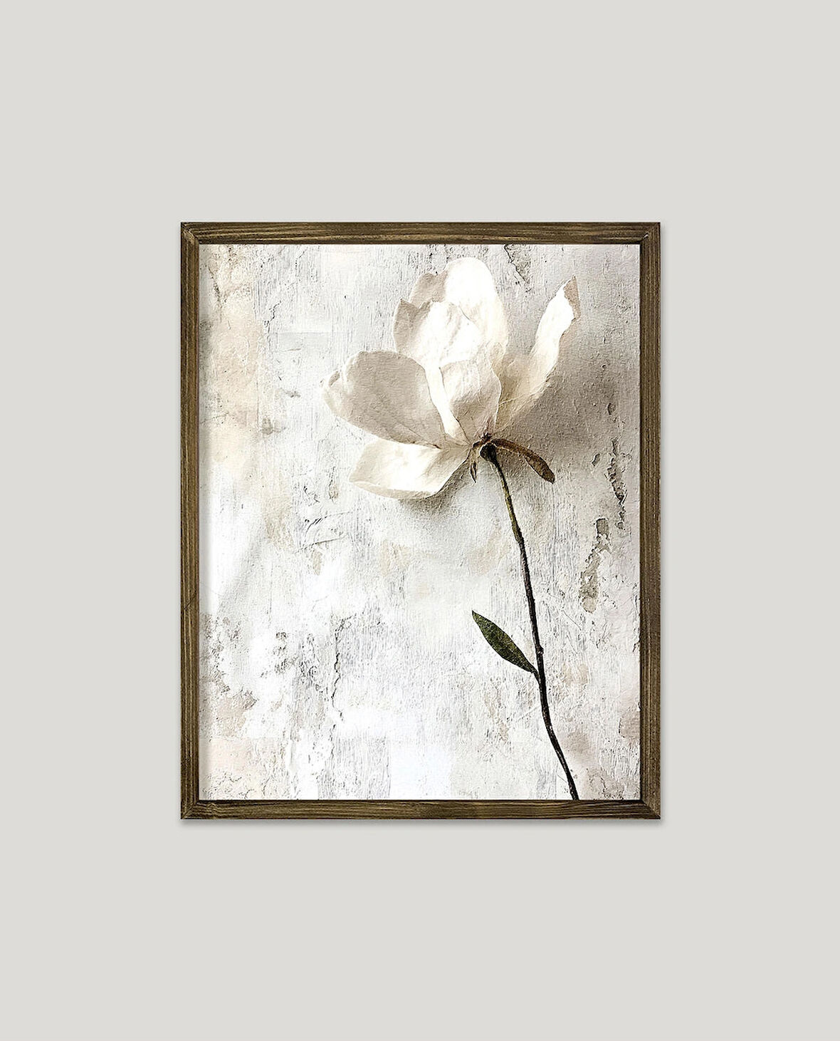 Beyaz Çiçek Çerçeveli Poster