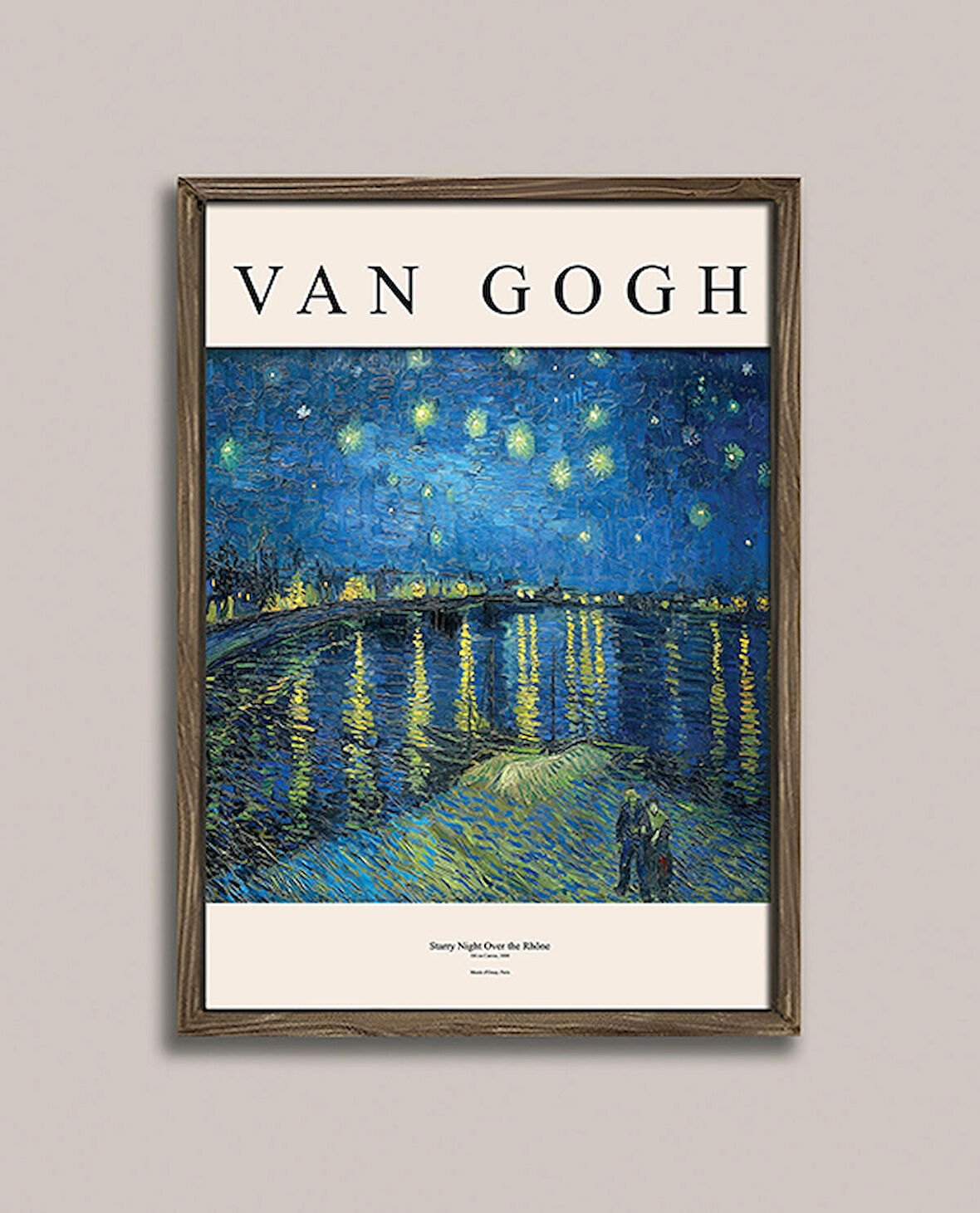 Van Gogh - Ren Nehri’nde Yıldızlı Bir Gece Ahşap çerçeveli Poster