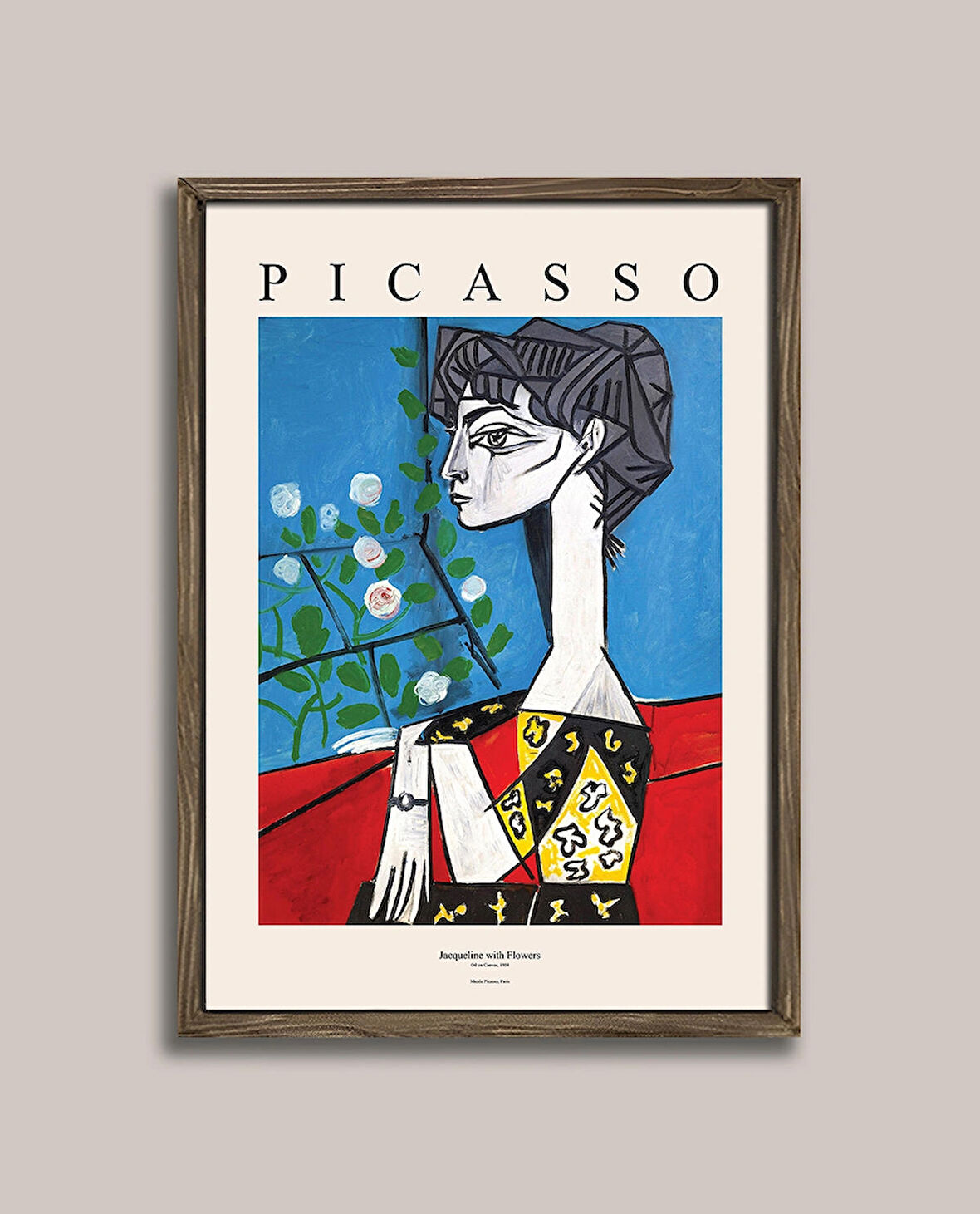 Picasso - Jacqueline’in Çiçekli Portresi Çerçeveli Tablo