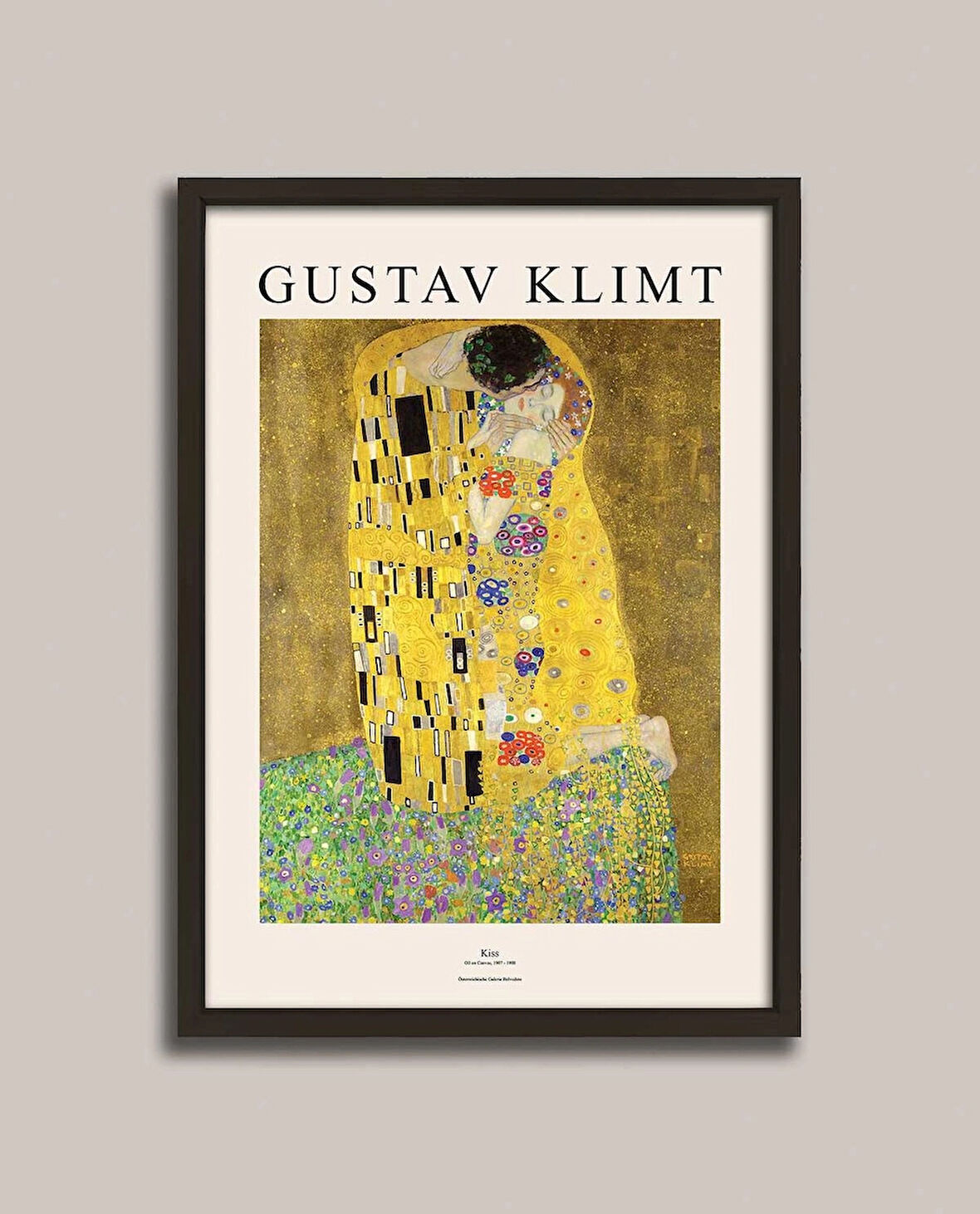 Gustav Klimt - Öpücük Ahşap Çerçeveli Poster