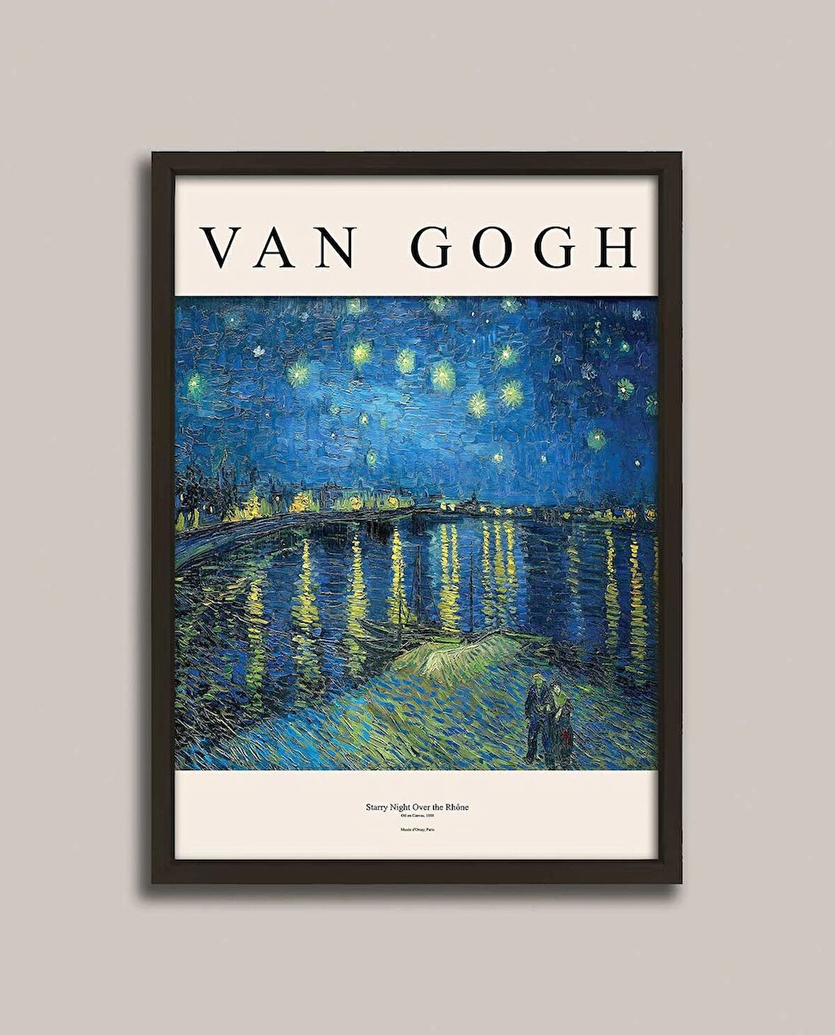 Van Gogh - Ren Nehri’nde Yıldızlı Bir Gece Ahşap çerçeveli Poster