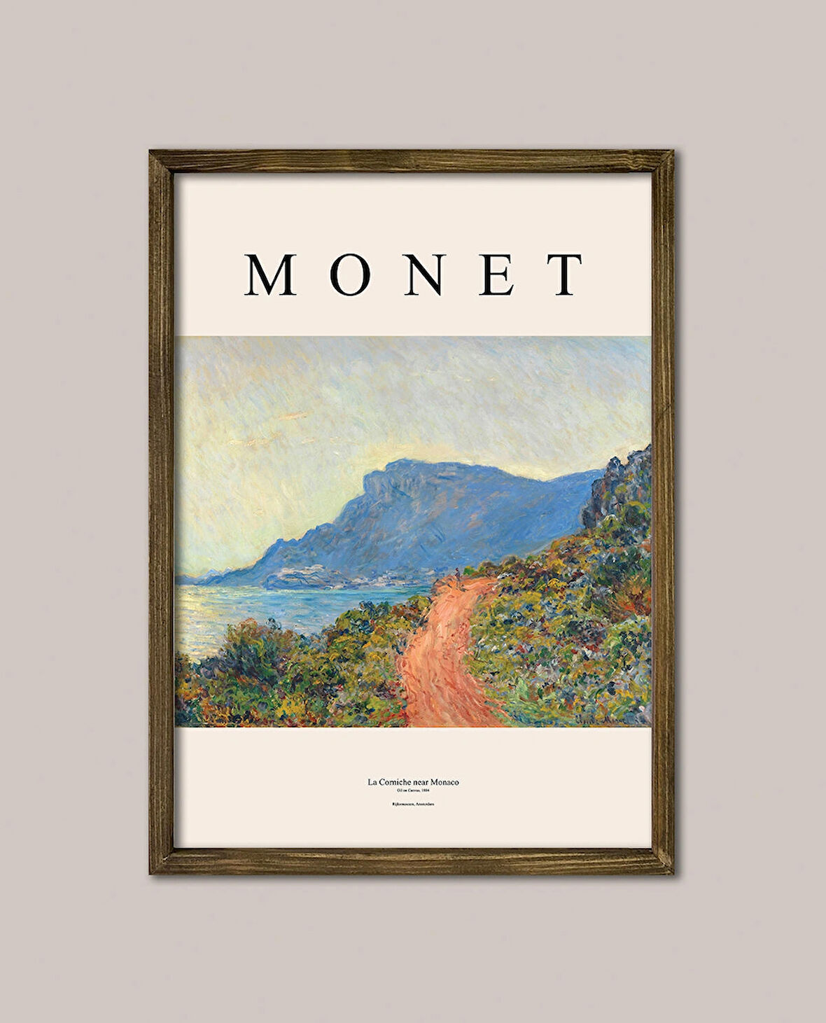 Monet - Monako Yakınlarındaki Corniche Çerçeveli Tablo