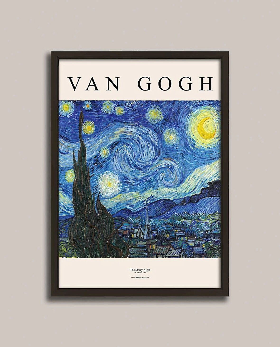 Van Gogh - Yıldızlı Gece Ahşap Çerçeveli Tablo