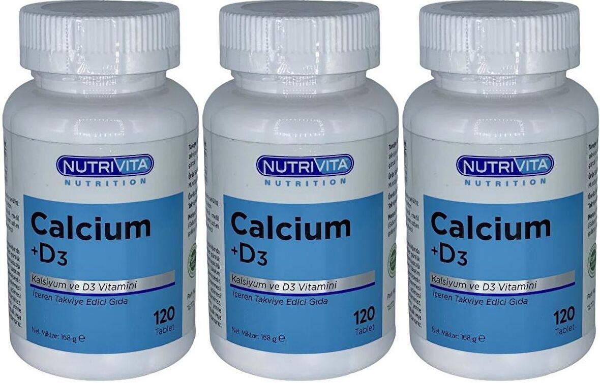 Nutrivita Nutrition Calcium Vitamin D3 Vitamini 3x120 Tablet Kalsiyum