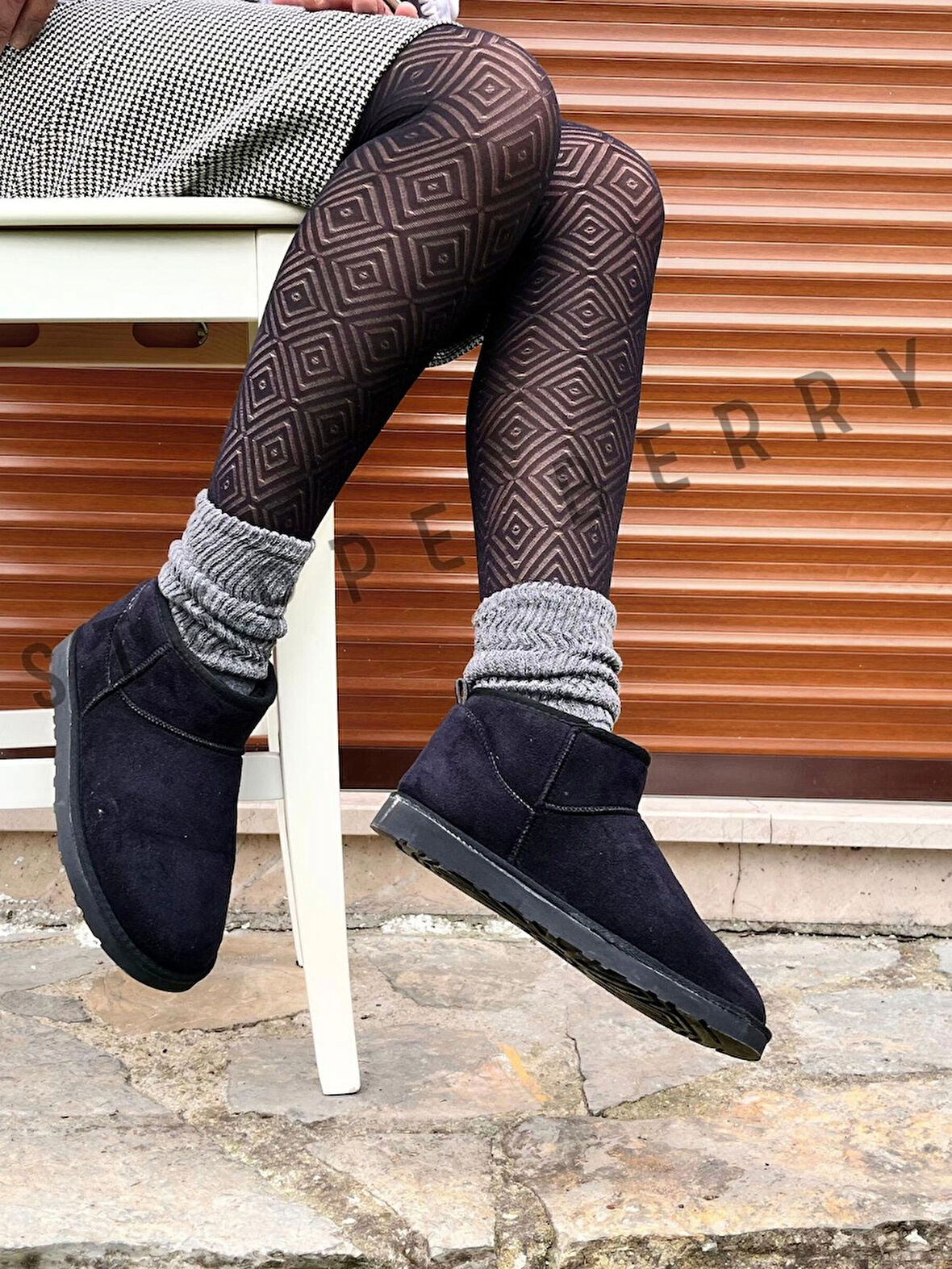 2 Çift Kadın Gri Slouchy Çorap