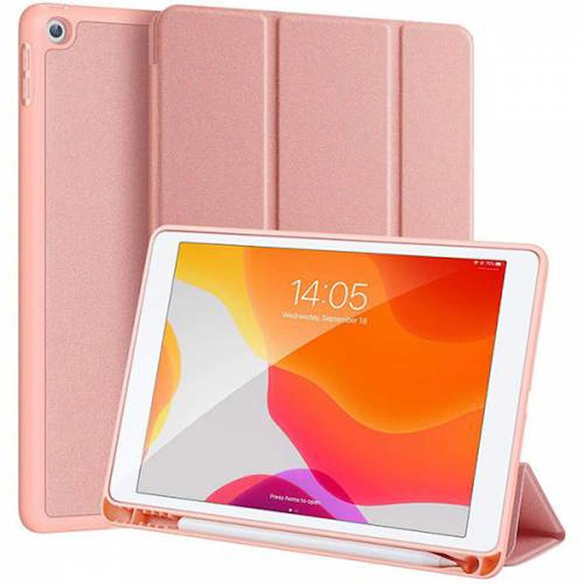 Polham iPad 2019 7th Gen Kılıf Kalem Yerli Standlı Mıknatıslı Katlanabilir İpad 2019 Kılıf 7th Gen