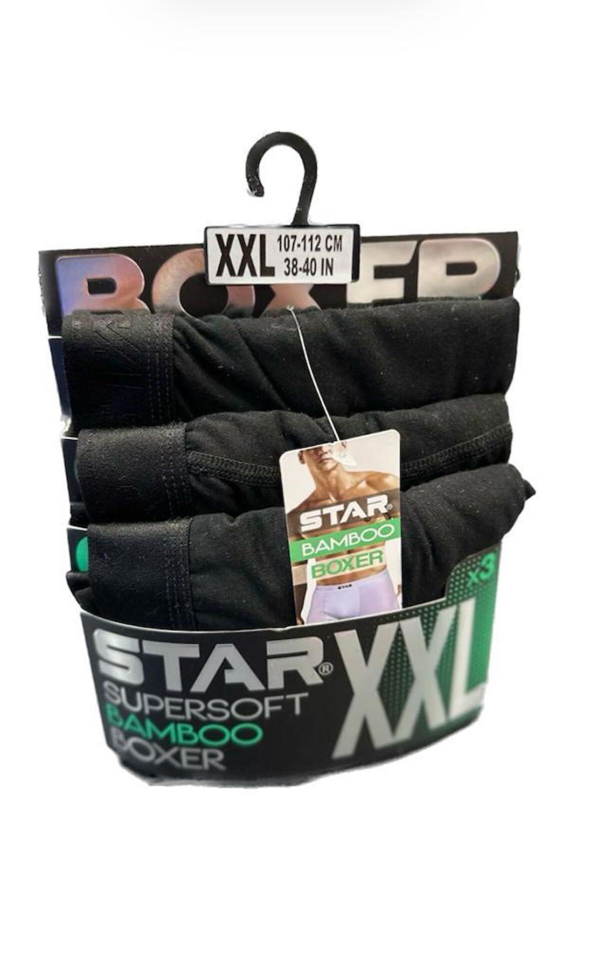 STAR 3 LÜ ERKEK JAKAR  KEMER SÜPERSOFT ORGANİK BAMBU KUMAŞ  BOXER 