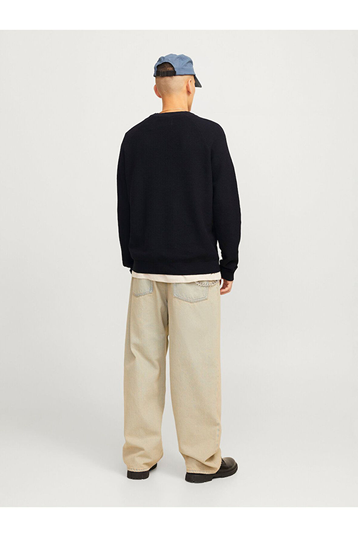 JCOMAZER KNIT CREW NECK Siyah Örme Kazak 12266511