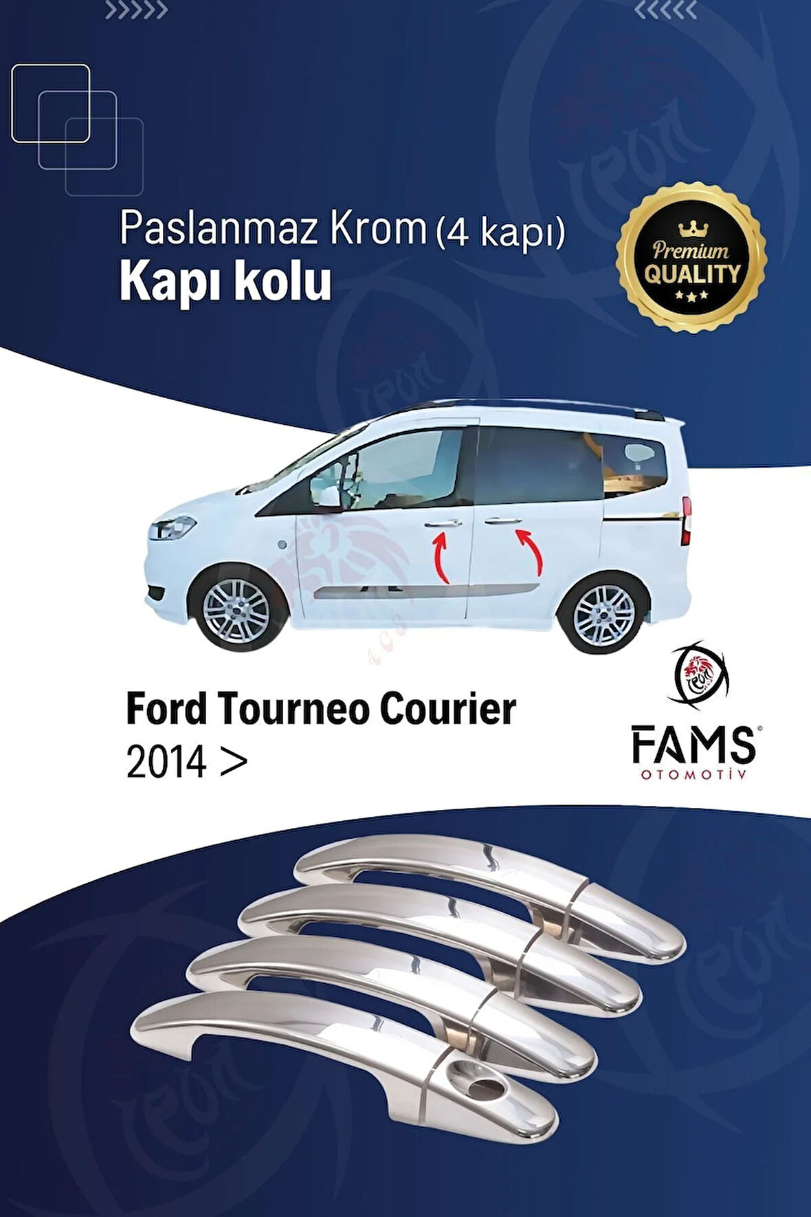 Ford Tourneo Courier Krom Kapı Kolu 4 Kapı 2014 Üzeri P. Çelik