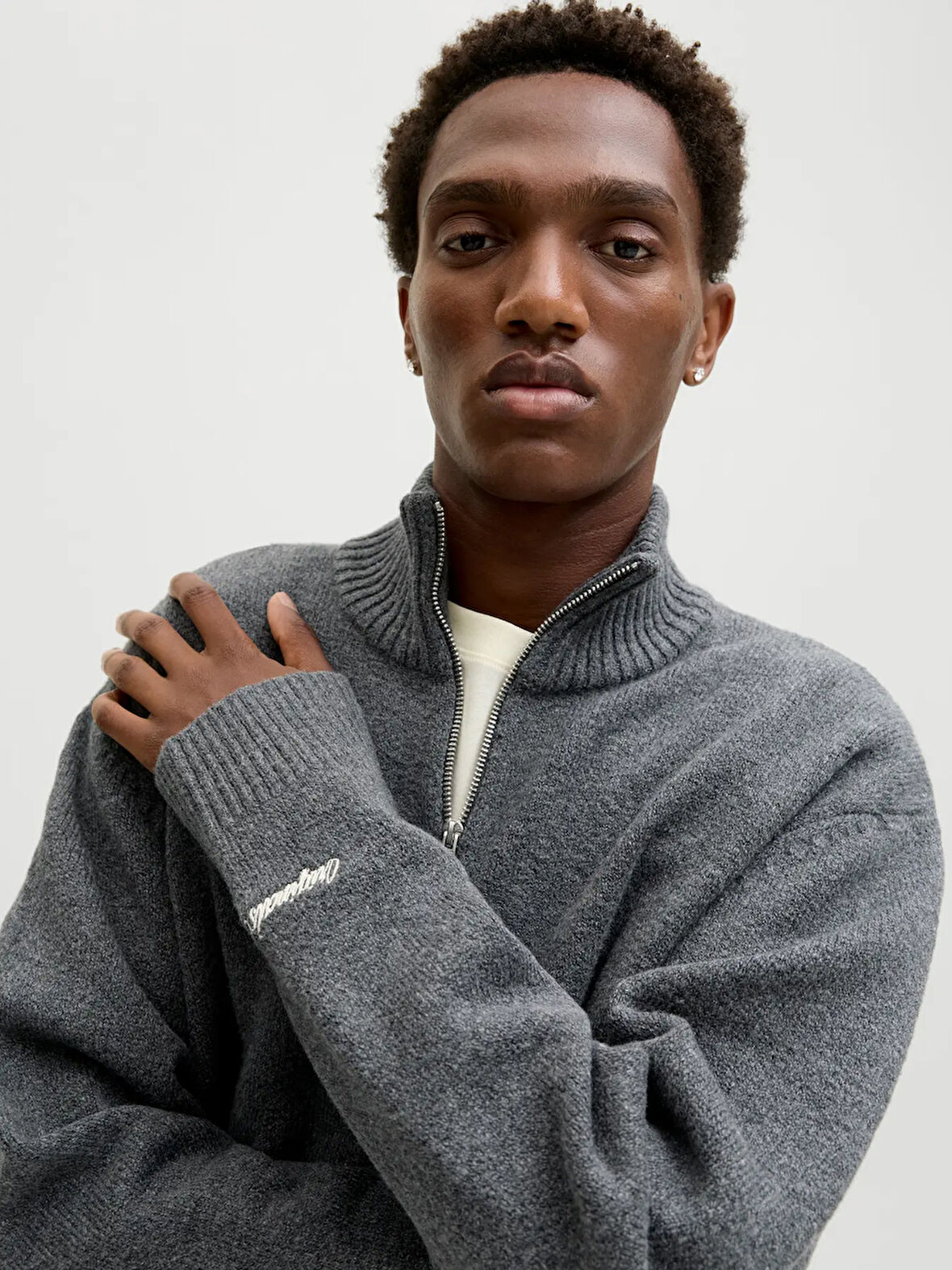 JORNORREBRO Örgü Yarım Fermuarlı Kazak 12282749