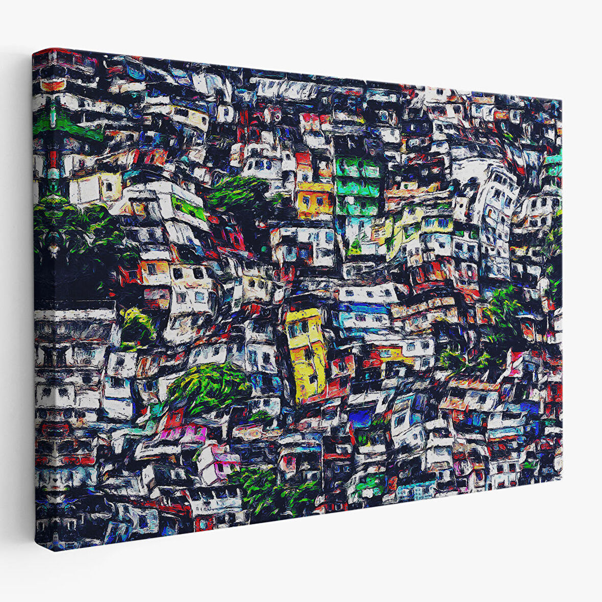 Harita Sepeti Kalabalık Şehir Manzarası Duvar Tablosu-1228