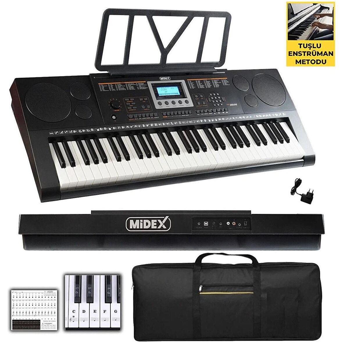 TEŞHİR Midex PS-3500 Tuş Hassasiyetli Org 61 Tuşlu Org