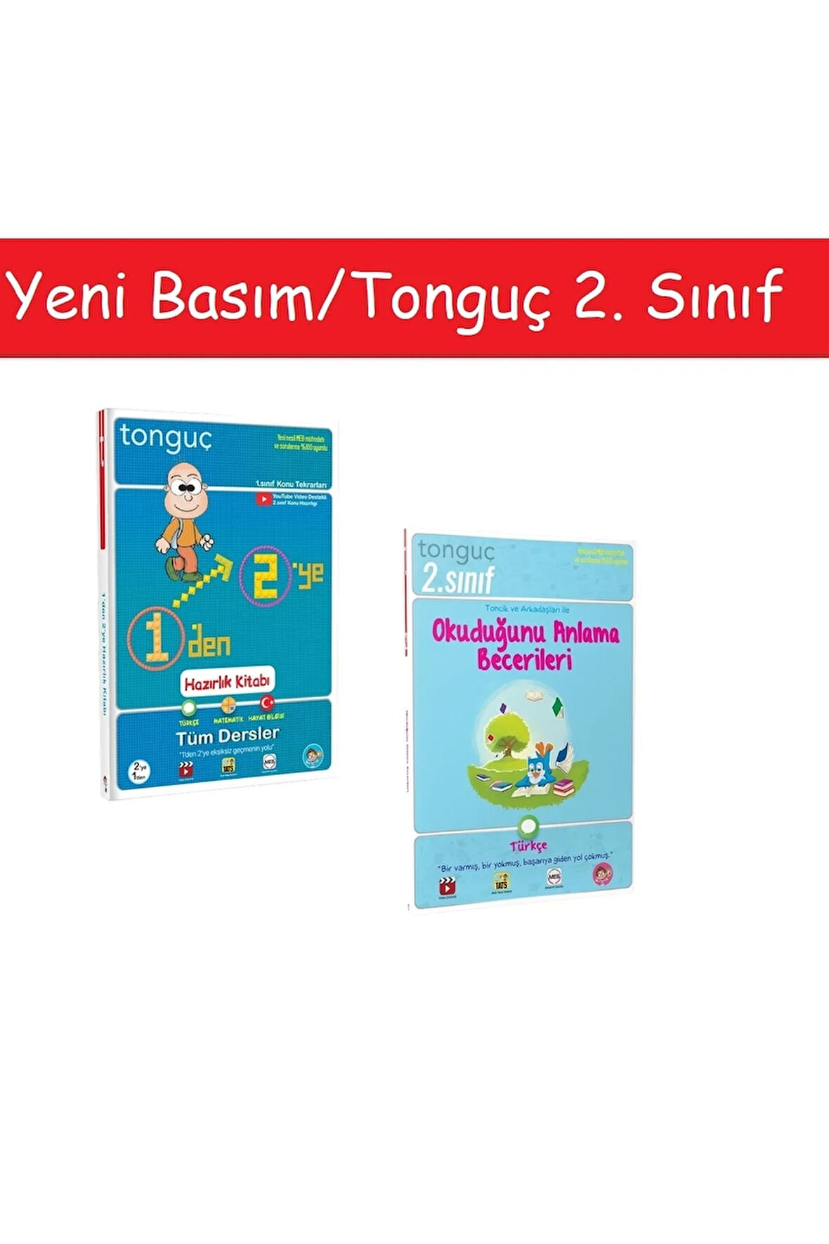 Tonguç 1'den 2'ye Hazırlık Kitabı & 2. Sınıf Türkçe Okuduğunu Anlama Becerileri