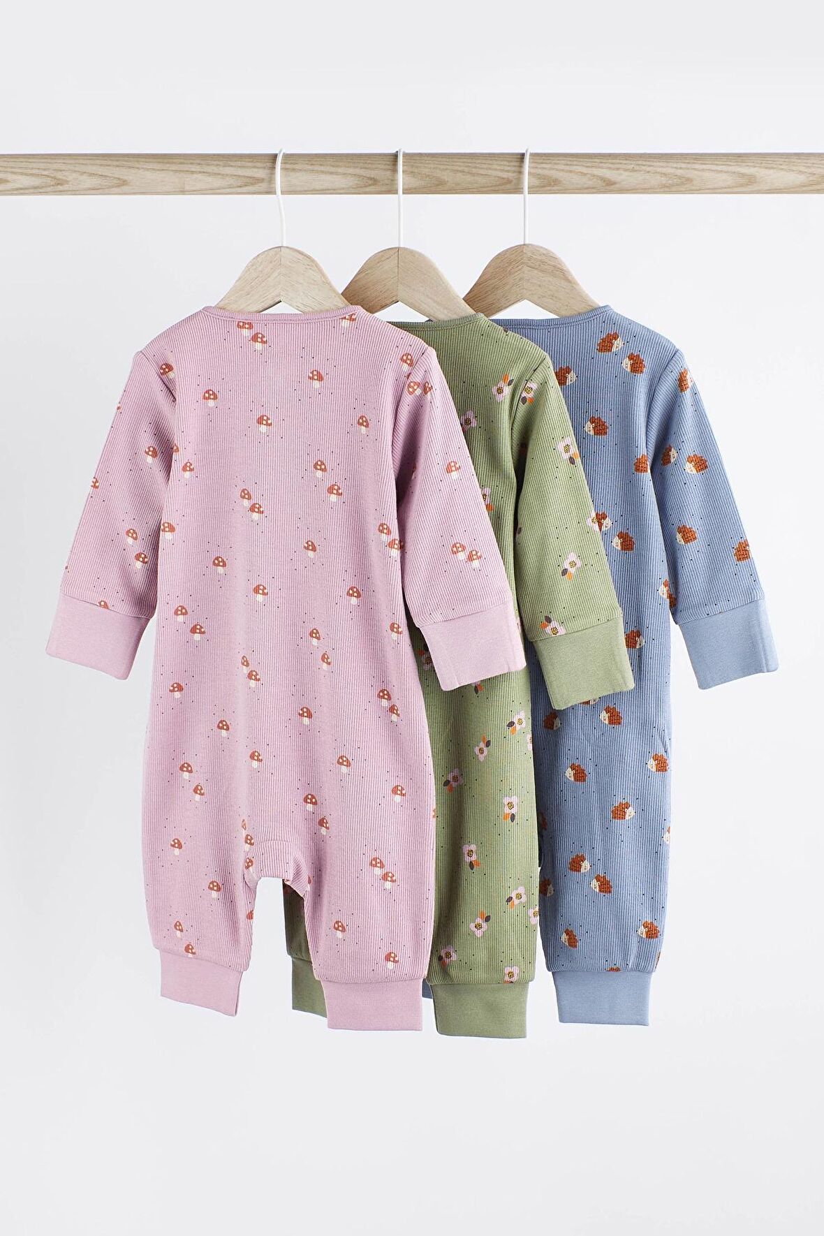 % 100 Pamuklu Lila Çiçekli 3’lü Tulum Set