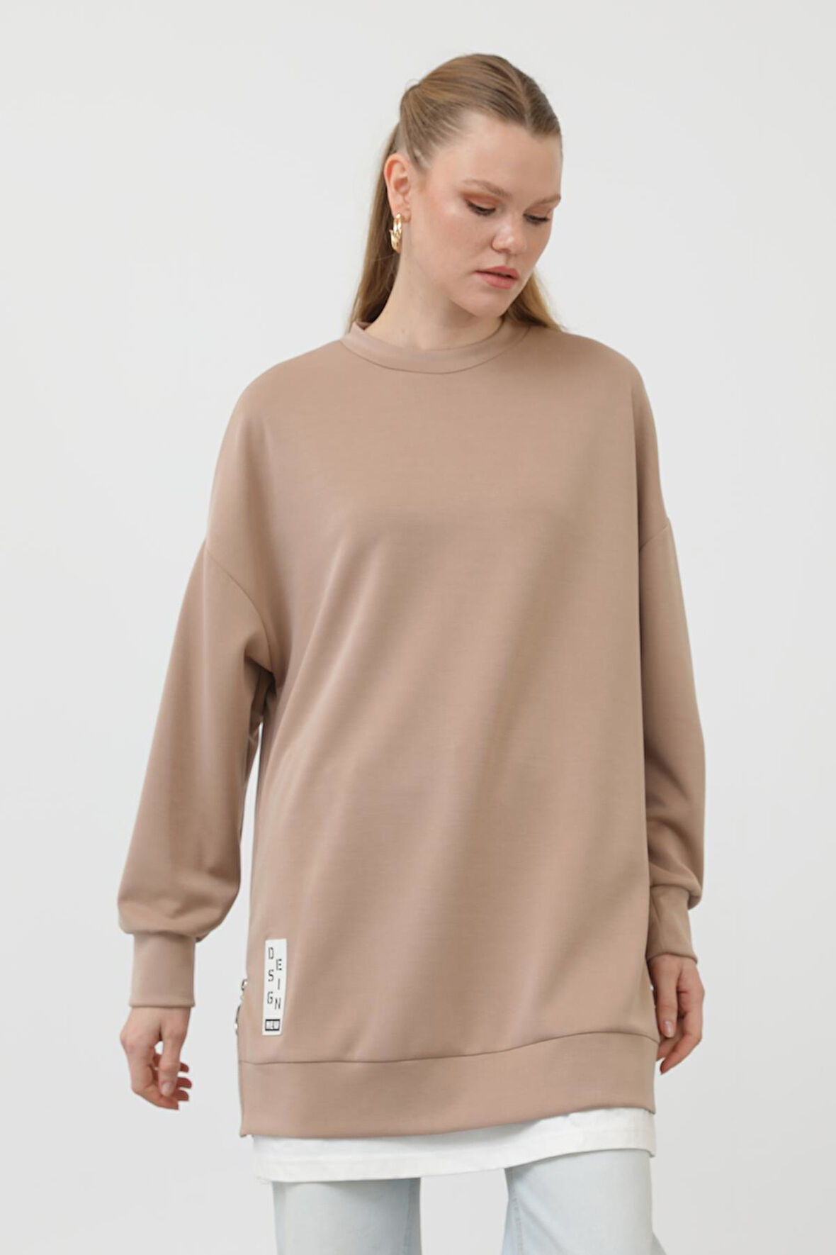 Puane Kadın Önü Etiket Detaylı Tunik 10613TUN