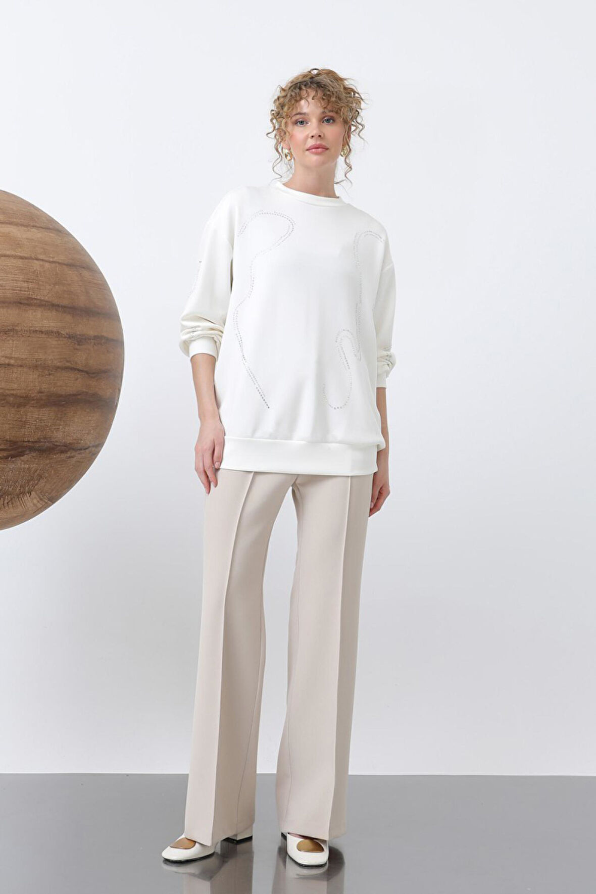 Soul 32117 Kadın Taşlı Basic Modal Sweat