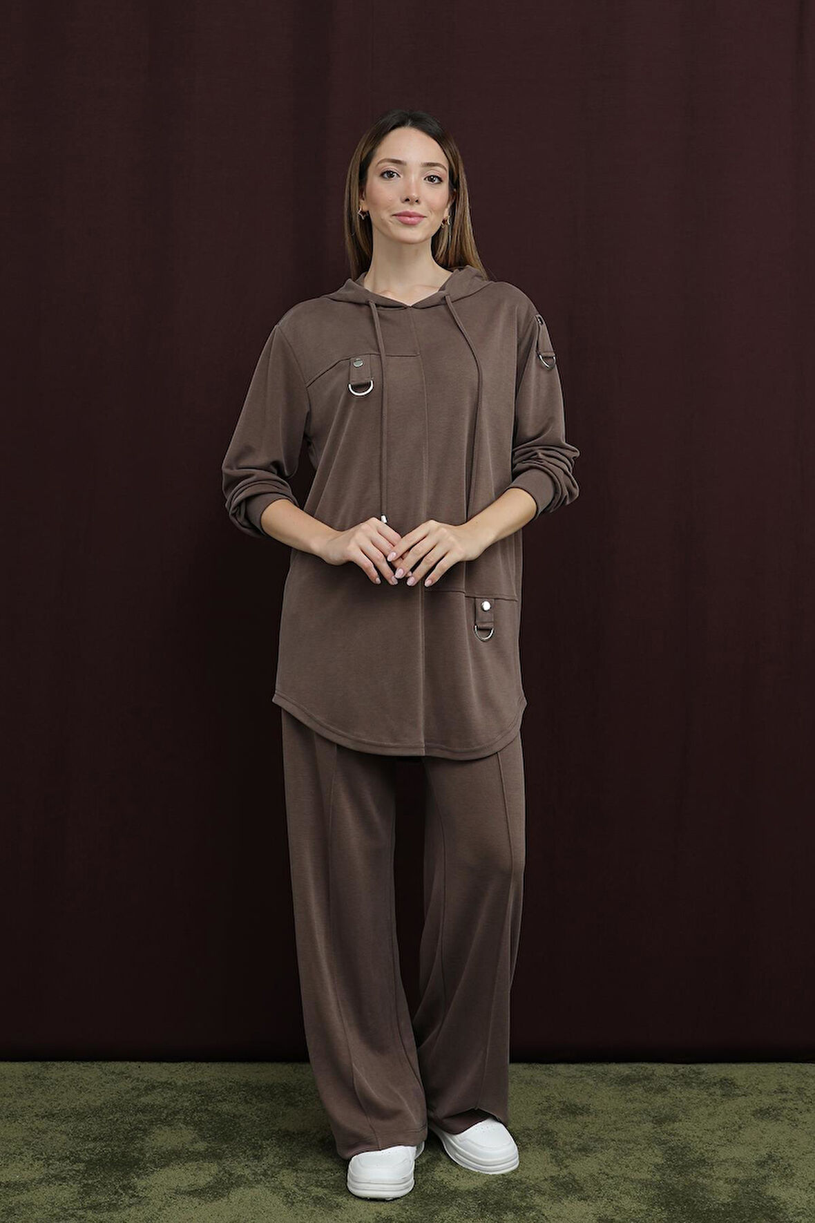 Puane Kadın D Toka Detaylı Asimetrik Takım- 4386TKS